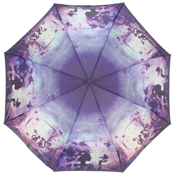 RAINDROPS зонт женский кошки, 3 сложения, суперавтомат, сатин, купол 96 см. 23834-01