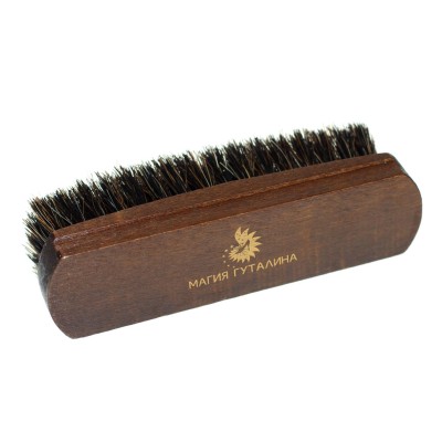 Щетка для обуви 14 см. Магия Гуталина, береза, натуральный волос, темная.