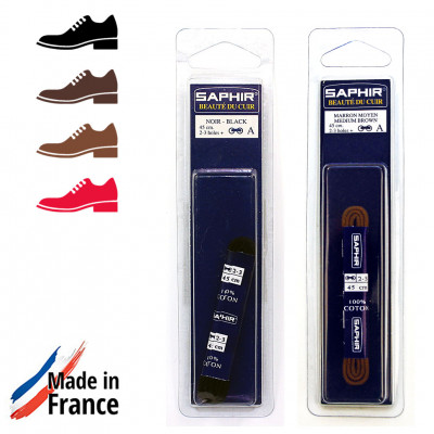 SAPHIR Шнурки 45 см. круглые тонкие 2,5 мм., цветные.