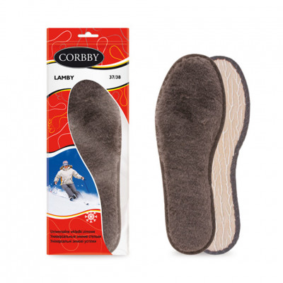 Стельки CORBBY Lamby зимние из натурального овечьего меха.