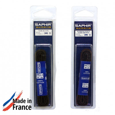 SAPHIR Шнурки 60 см. круглые толстые 4 мм., цветные.