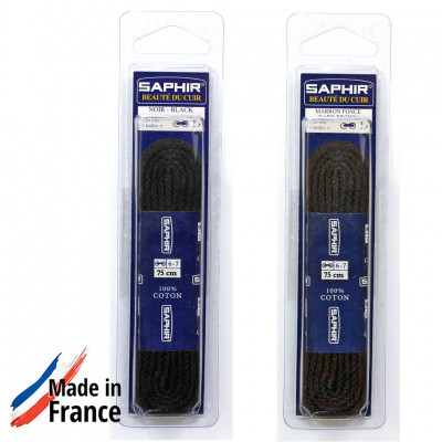 SAPHIR Шнурки 75 см. круглые толстые 4 мм., цветные.