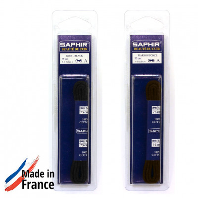 SAPHIR Шнурки 75 см. круглые тонкие 2,5 мм., цветные.