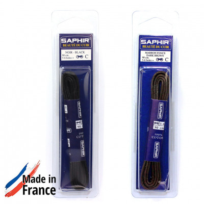 SAPHIR Шнурки 90 см. круглые тонкие с пропиткой 2,5 мм., цветные.
