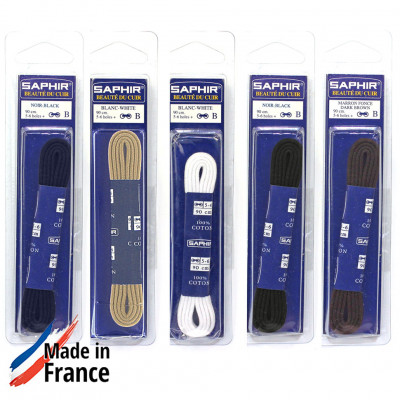 SAPHIR Шнурки 90 см. круглые тонкие 2,5 мм., цветные.