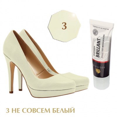 Крем для обуви Brillant SOLITAIRE, тюбик с губкой, цветной, 75 мл.