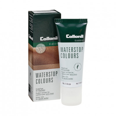 Крем для обуви Waterstop COLLONIL, тюбик с губкой, цветной, 75 мл.