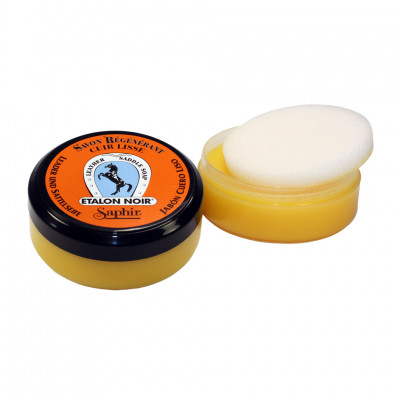 Очиститель мыло для всех видов гладких кож Etalon Noir Saddle Soap SAPHIR, банка, пластик, 100 мл.