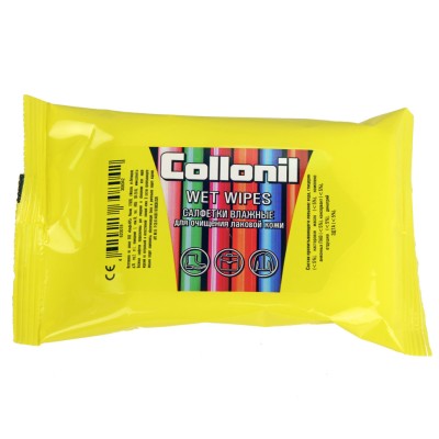 Салфетки влажные Collonil для очищения лаковой кожи, 15 штук.