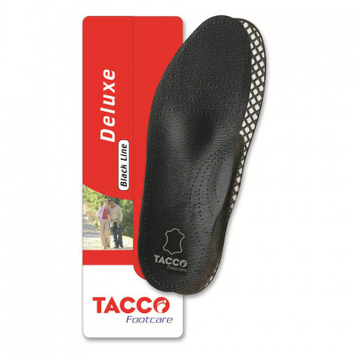 Стелька-супинатор TACCO footcare Deluxe Black из натуральной кожи,черные.