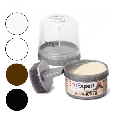SHOExpert Крем-блеск, банка с губкой 60 мл.