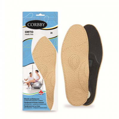 Стельки CORBBY ортопедические Orto из натуральной кожи.
