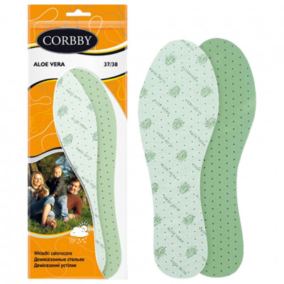 Ежедневные стельки CORBBY Aloe Vera из латексной пены, безразмерные.