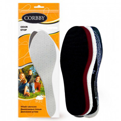 Стельки CORBBY Odor Stop, цветные, безразмерные.