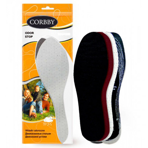 Стельки CORBBY Odor Stop, цветные, безразмерные.