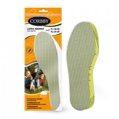 Стельки CORBBY повседневные Latex Aromat, безразмерные.