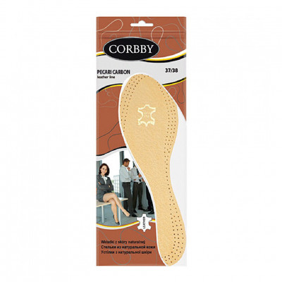 Стельки CORBBY из натуральной кожи хромового дубления PECARI CARBON.