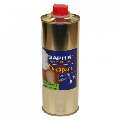 Очиститель для подготовки гладкой кожи к покраске Decapant SAPHIR, большой жестяной флакон, 500 мл.