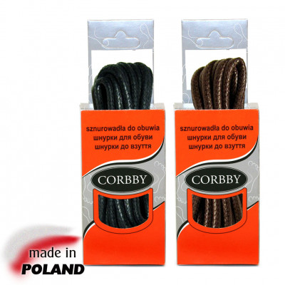 CORBBY Шнурки 100см круглые толстые с пропиткой.
