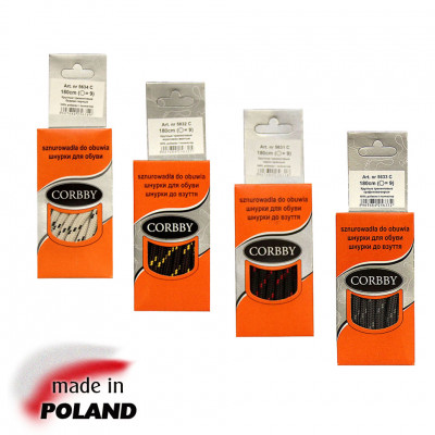 CORBBY Шнурки 180 см. круглые 5 мм., трекинговые, полиэстер, цветные.