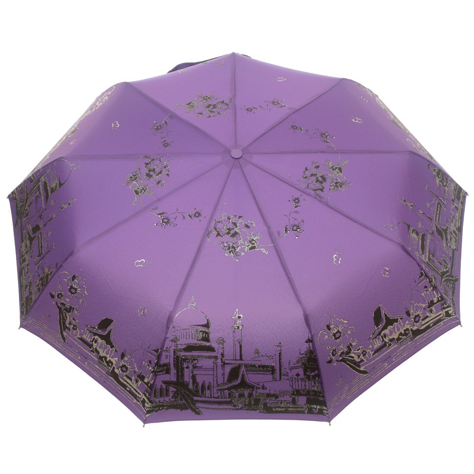 POPULAR зонт женский 3 сложения Glitter, суперавтомат, купол 101 см. 816-04